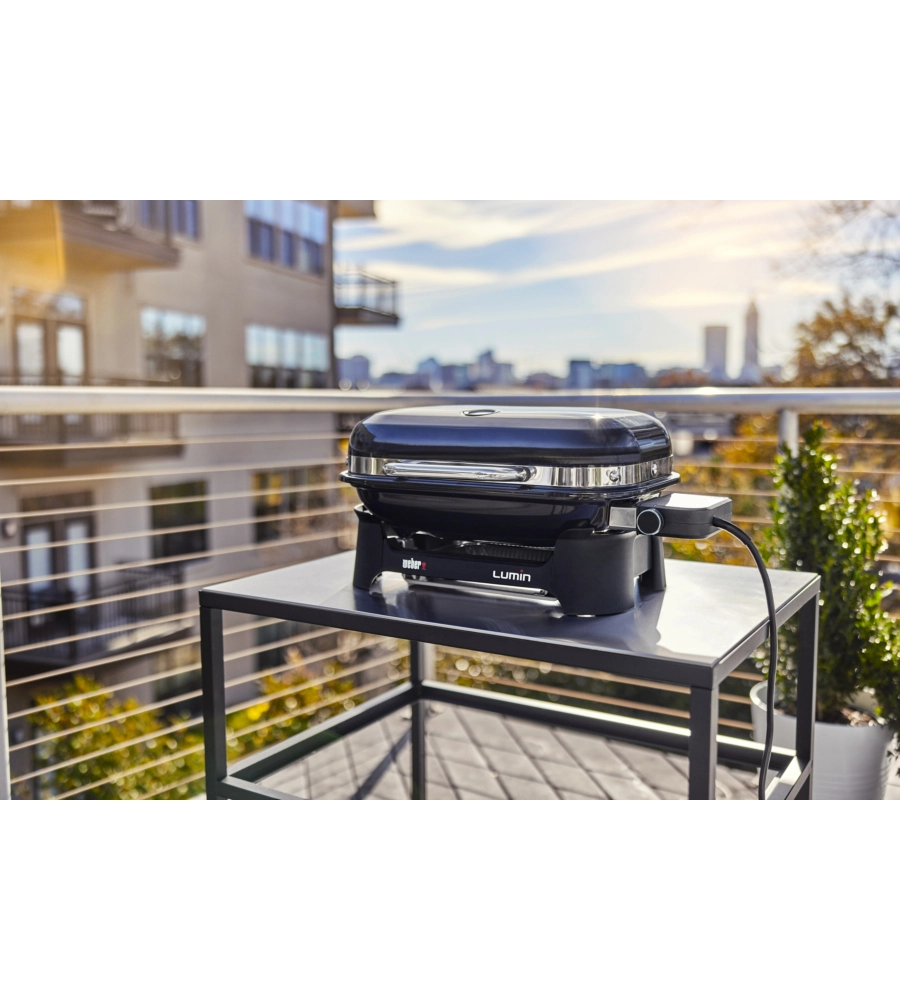 BARBECUE ELETTRICO PORTATILE WEBER "LUMIN COMPACT" CON GRIGLIA 49,5X23,5 CM