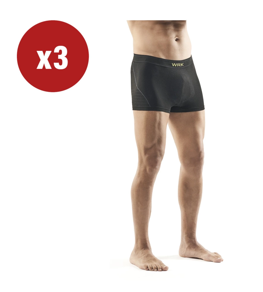 3 PEZZI BOXER UOMO TECNICO "WRK202" IN FIBRA DRYARN COLORE NERO, TG S/M - WRK