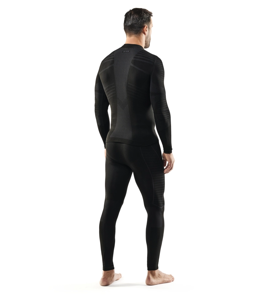 3 PEZZI MAGLIA TECNICA "WRK302" NERA CON COLLO A LUPETTO, TG S/M - WRK