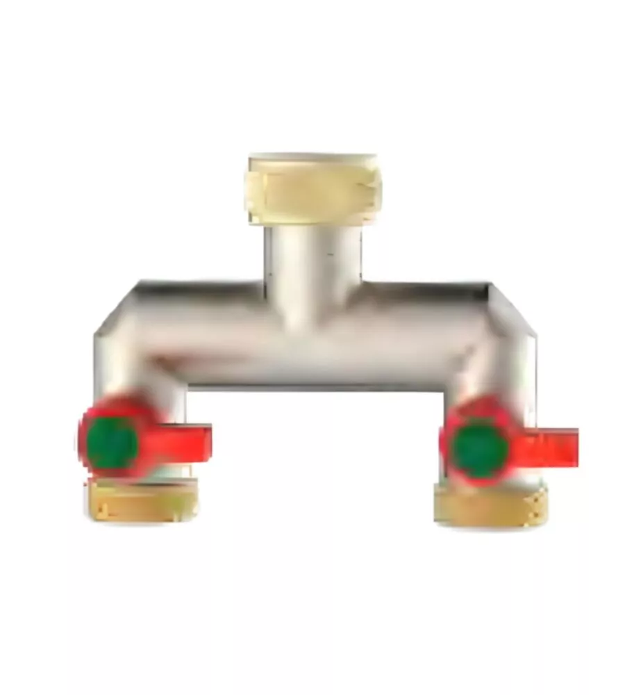Rubinetto doppio da giardino Idro-Bric con due uscite 3/4"