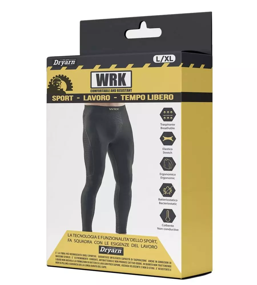 1 PEZZO LEGGINS TECNICO "WRK303" NERO, TG S/M - WRK