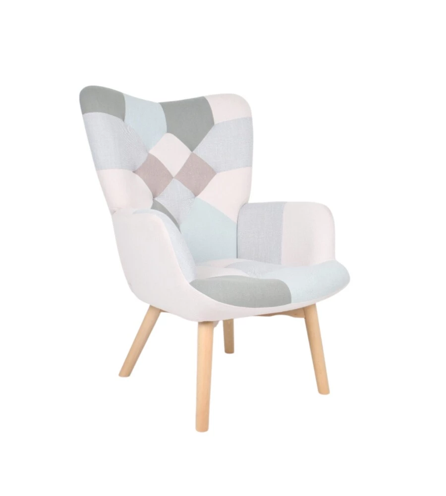 POLTRONA BELLAHOME "PATCH" CON BRACCIOLI MULTICOLORE 68X76X98 CM