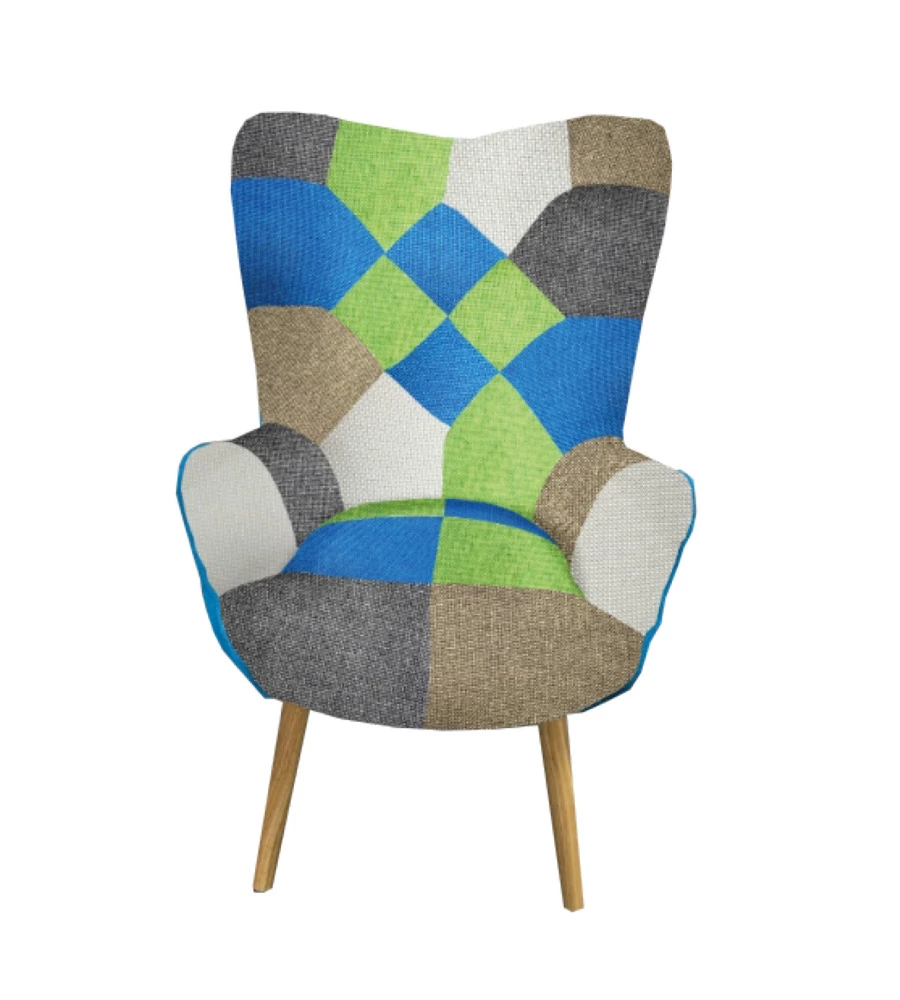 POLTRONA BELLAHOME "PATCH" CON BRACCIOLI, 68X76X98 CM
