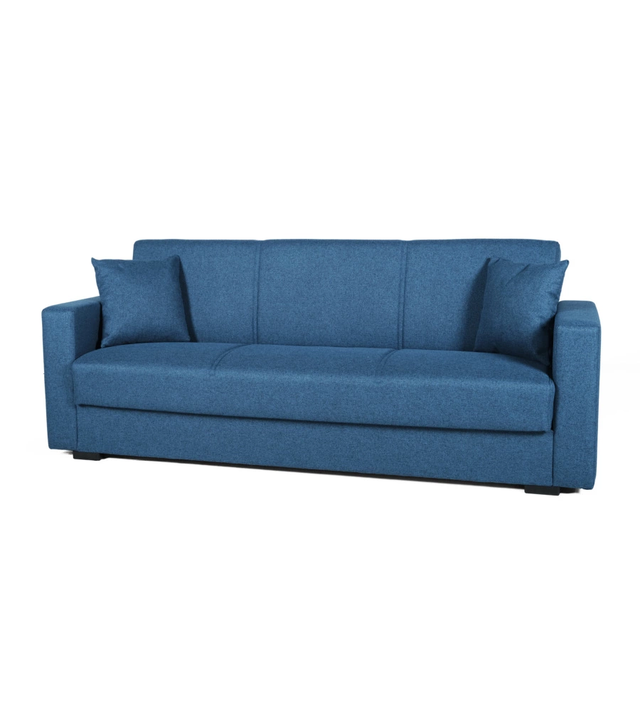 DIVANO LETTO "AFRODITE" 3 POSTI IN TESSUTO BLU 212X80X87 CM