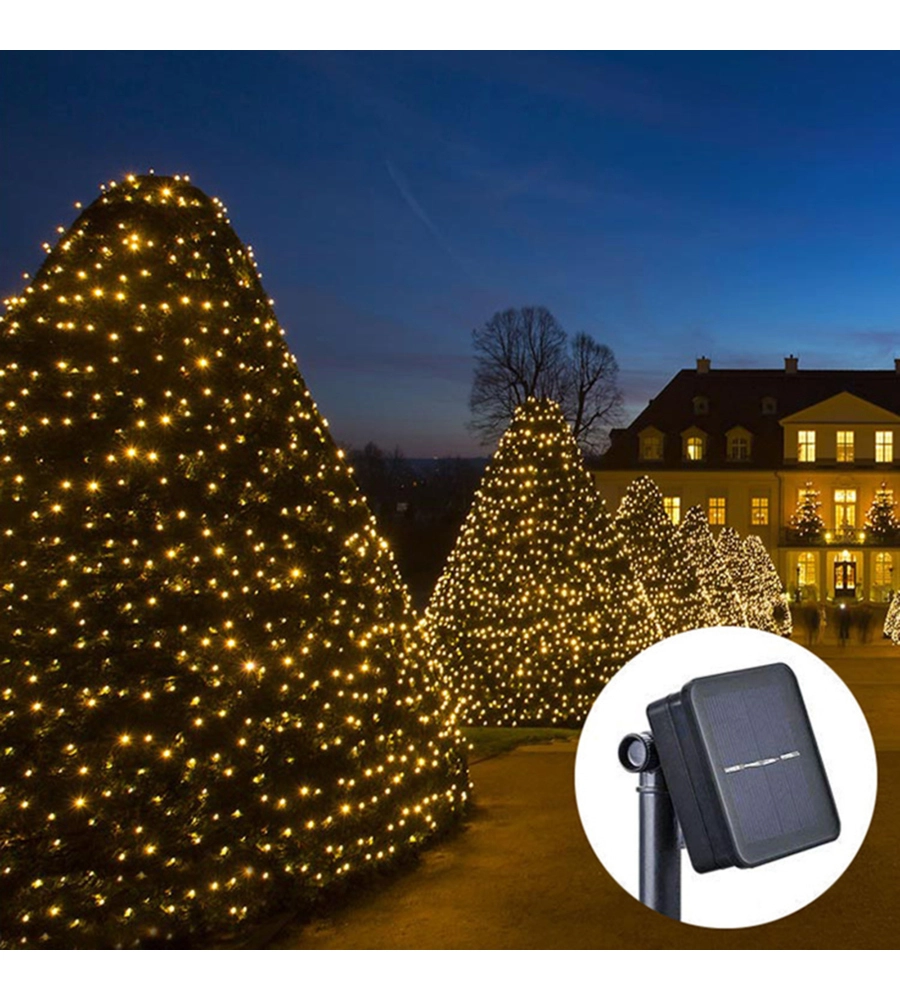 CATENA LUMINOSA LED SOLARE CON PANNELLO 1,2 V, 10 METRI