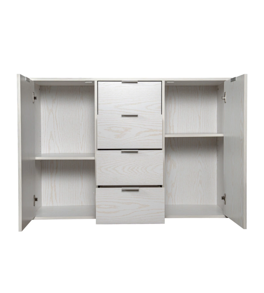 MADIA 2 ANTE E 4 CASSETTI BELLAHOME "KRISTY" BIANCO VENATO 116X35X80 CM