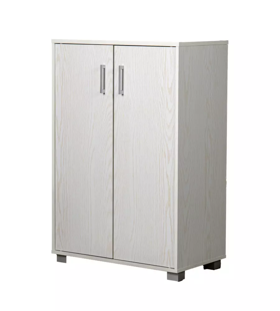 ARMADIO 2 ANTE BATTENTI BELLAHOME IN LAMINATO BIANCO VENATO BASSO 60X35X90 CM
