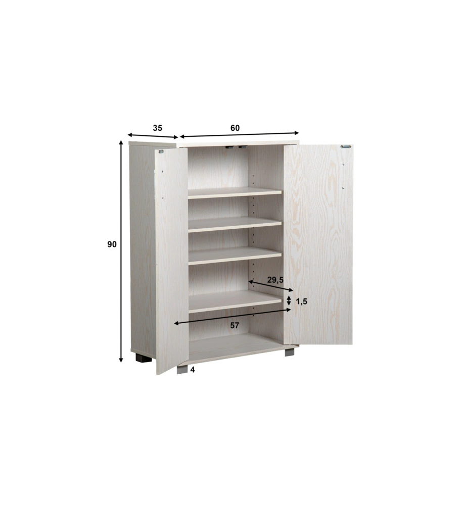 ARMADIO MULTIFUNZIONE BELLAHOME IN LAMINATO BIANCO VENATO BASSO 60X35X90 CM
