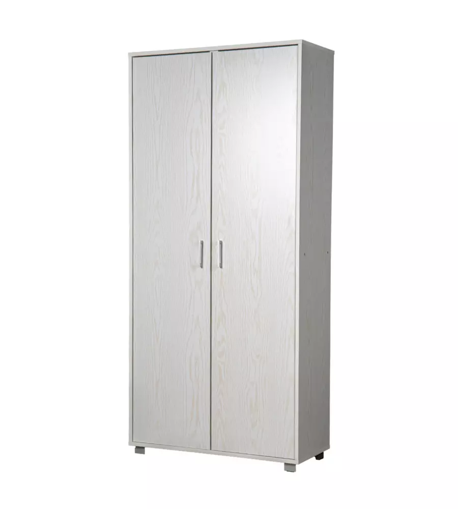 ARMADIO 2 ANTE BATTENTI BELLAHOME EFFETTO VENATO BIANCO 78X35X170 CM