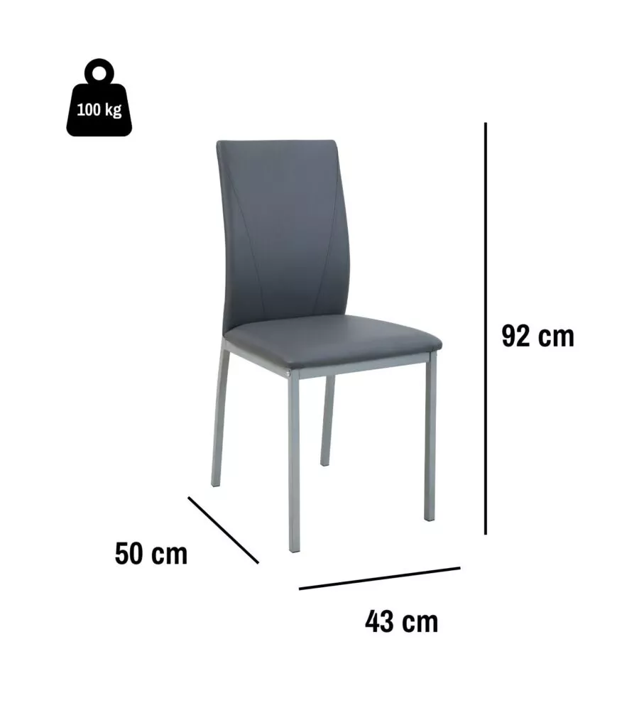 SET PRANZO BELLAHOME "MINORCA" GRIGIO CON TAVOLO ESTENSIBILE IN VETRO 4 SEDUTE