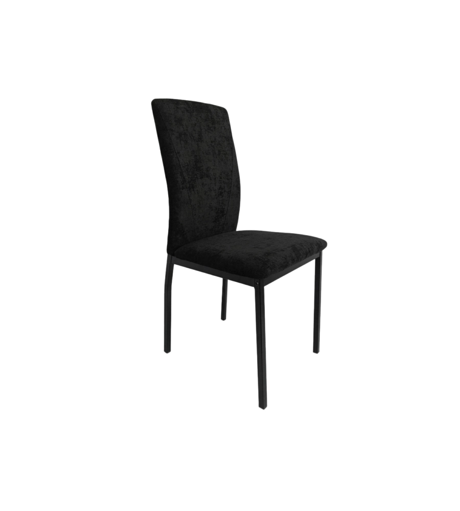 Set pranzo BellaHome "Minorca" nero con tavolo estensibile in vetro 4 sedute