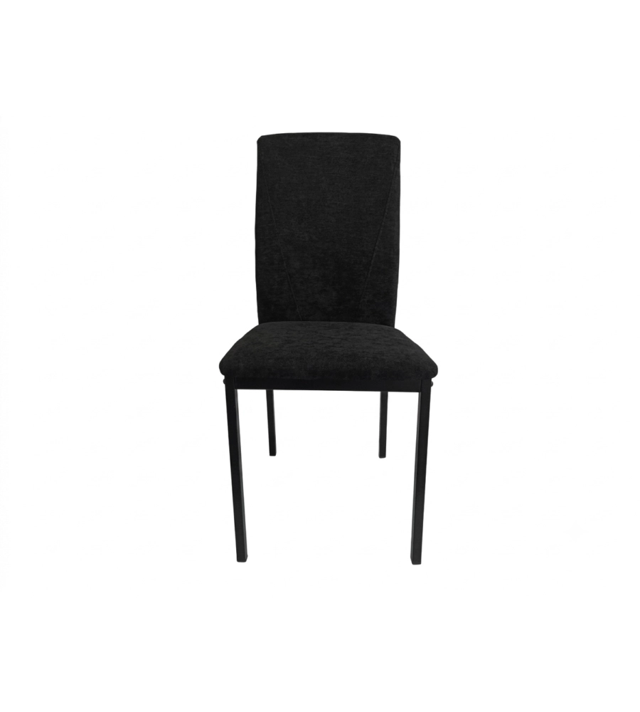 Set pranzo BellaHome "Minorca" nero con tavolo estensibile in vetro 4 sedute
