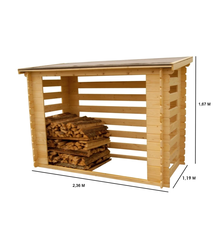 LEGNAIA IN LEGNO PER LEGNA DA ARDERE 236X119X167 CM