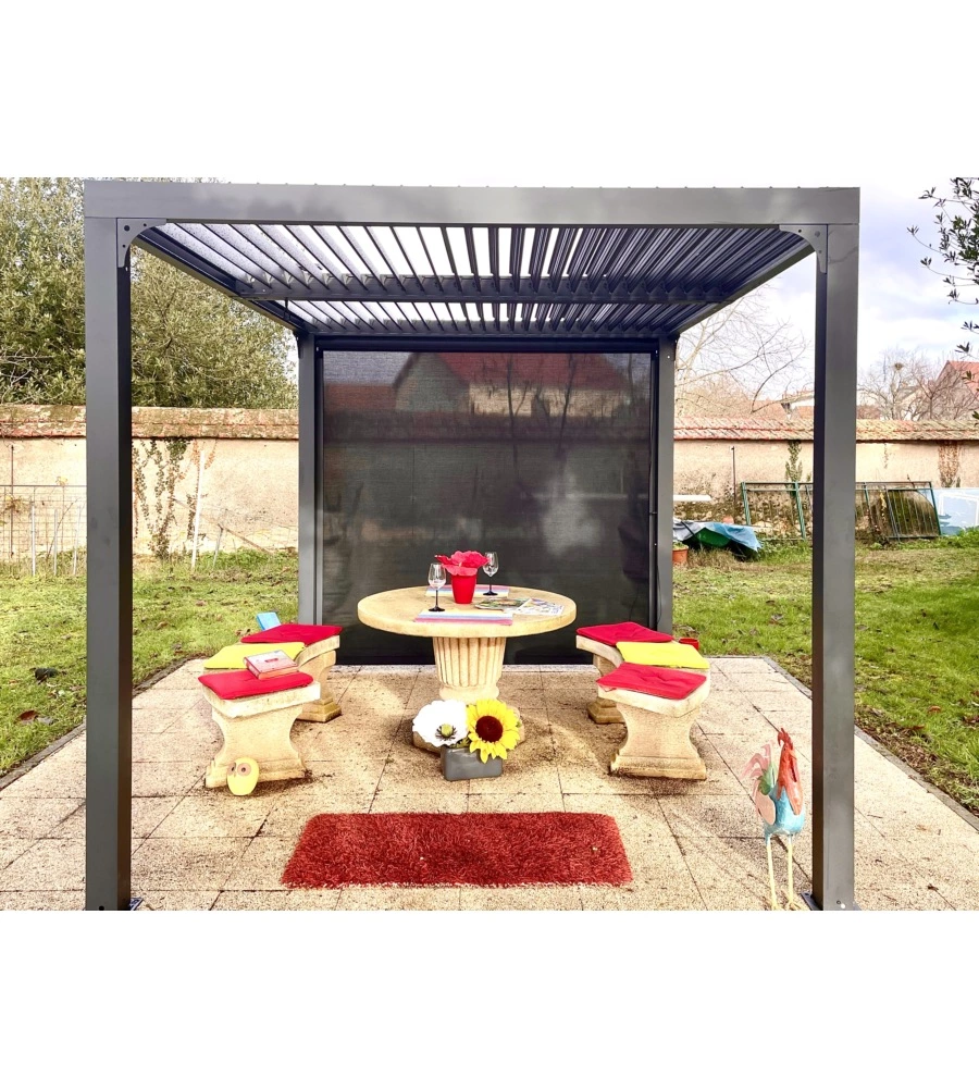 GAZEBO PERGOLA BIOCLIMATICA AUTOPORTANTE DA ESTERNO IN ALLUMINIO 2,4x3 M
