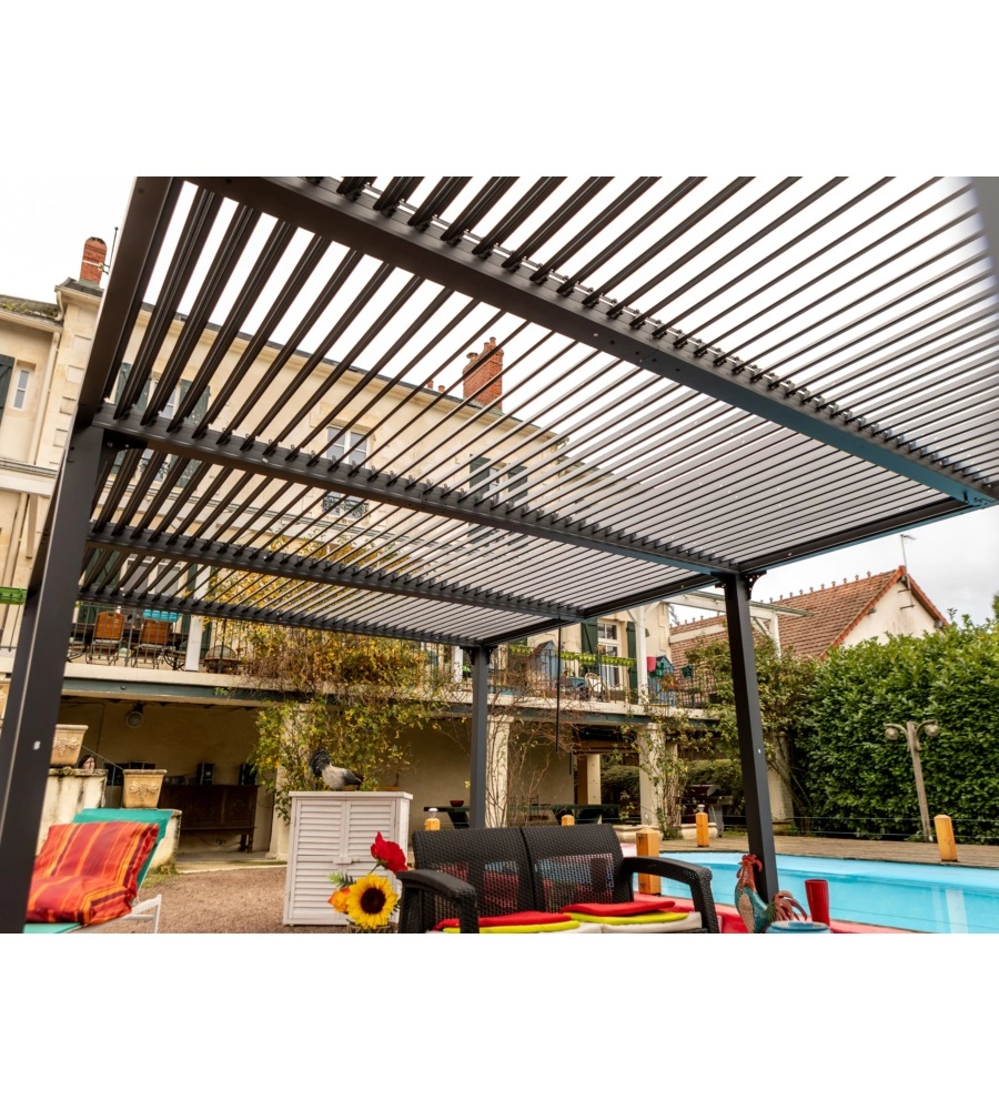 GAZEBO PERGOLA BIOCLIMATICA AUTOPORTANTE DA ESTERNO IN ALLUMINIO 5,98x3,60M