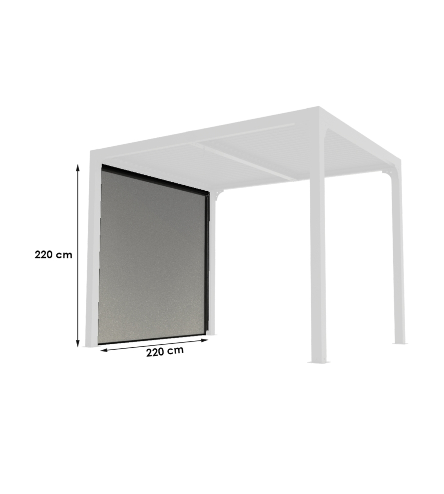 TENDA ACCESSORIA CON BINARIO PER PERGOLA BIOCLIMATICA DA ESTERNO "PER2430BI", 220X220 CM