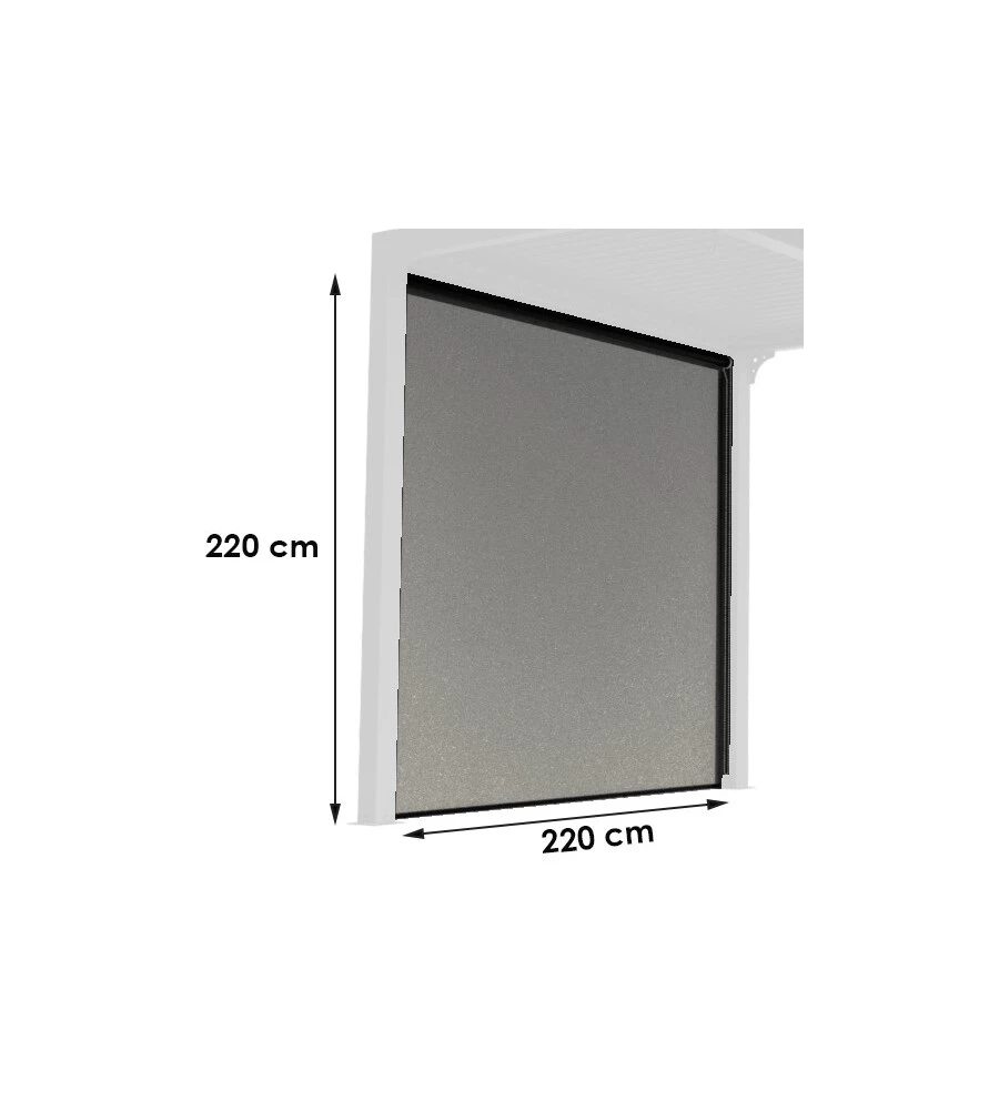 TENDA ACCESSORIA CON BINARIO PER PERGOLA BIOCLIMATICA DA ESTERNO "PER2430BI", 220X220 CM