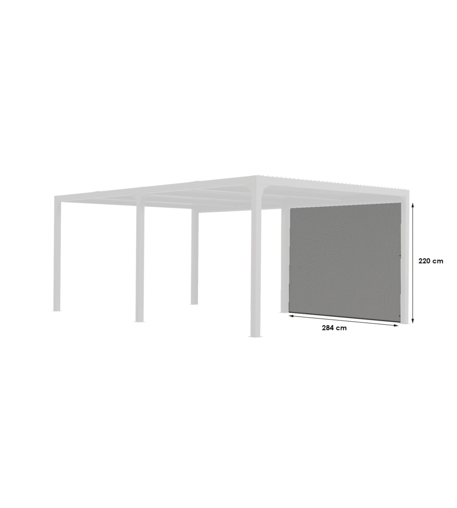 TENDA ACCESSORIA CON BINARIO PER PERGOLA BIOCLIMATICA DA ESTERNO "PER3660BI", 284X220 CM