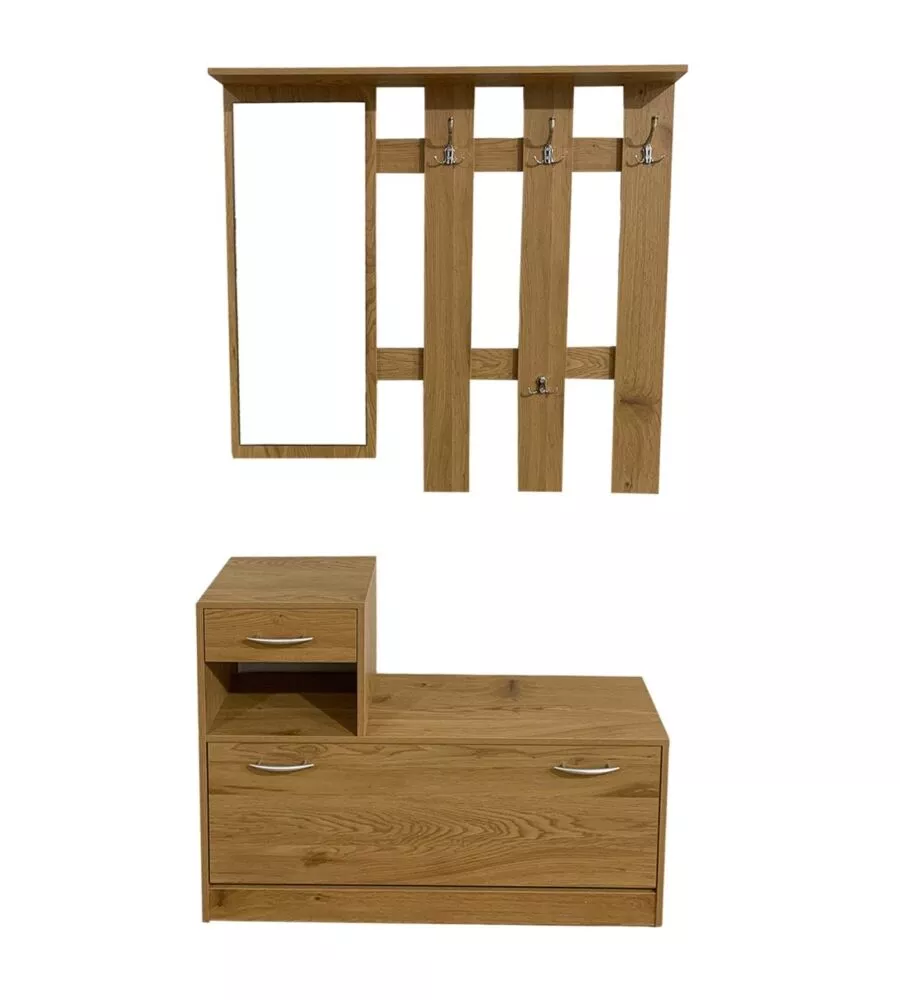 Mobile da ingresso effetto quercia 100x25x180 cm