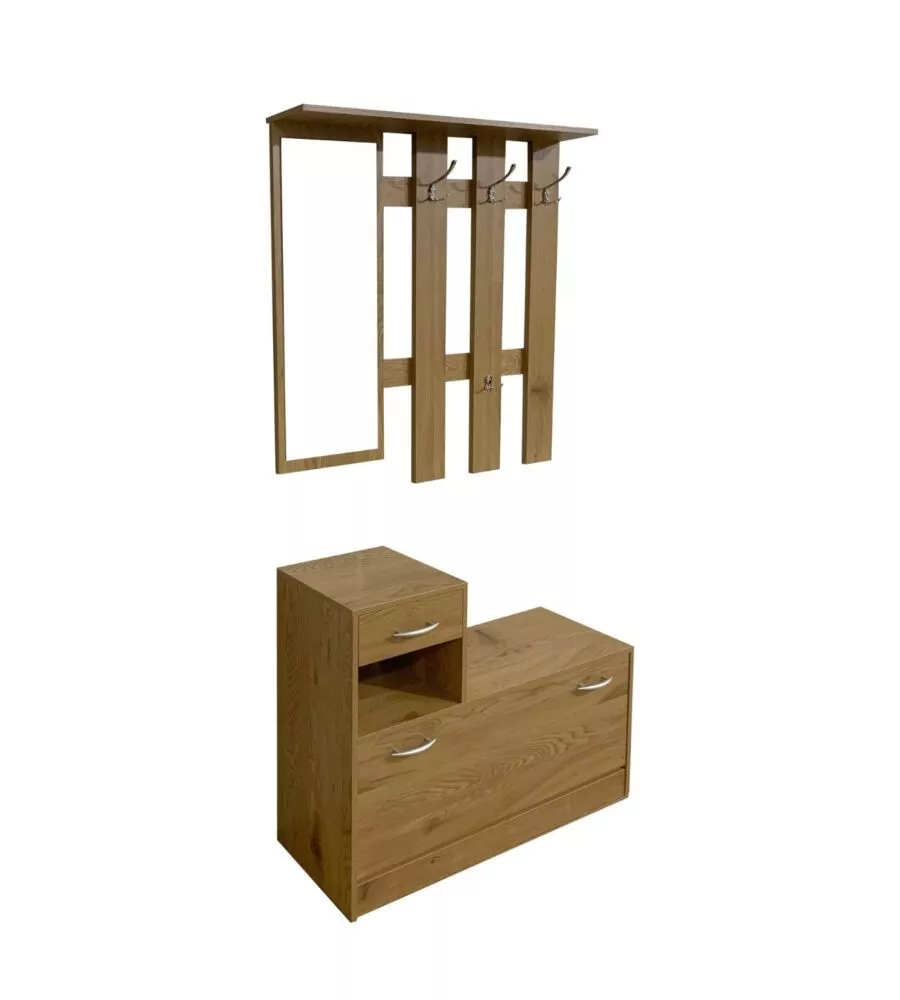 Mobile da ingresso effetto quercia 100x25x180 cm