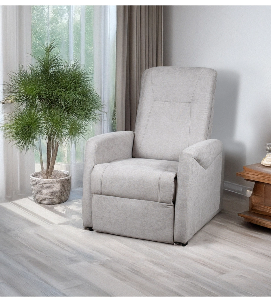 POLTRONA MASSAGGIANTE BELLAHOME "SIENA" CON RECLINER ELETTRICO IN TESSUTO GRIGIO, 75X93X105 CM