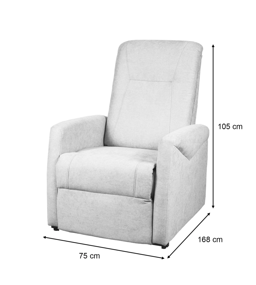 POLTRONA MASSAGGIANTE "SIENA" CON RECLINER ELETTRICO IN TESSUTO BLU, 75X93X105 CM
