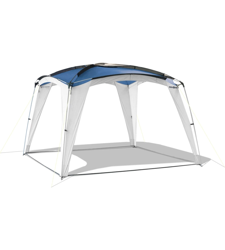GAZEBO DA CAMPEGGIO BRUNNER "MEDUSA II" IN ACCIAIO E FIBERGLASS BLU 3X3 M