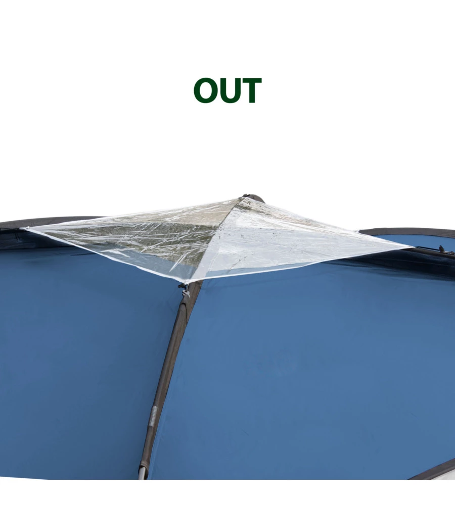 GAZEBO DA CAMPEGGIO BRUNNER "MEDUSA II" IN ACCIAIO E FIBERGLASS BLU 3X3 M
