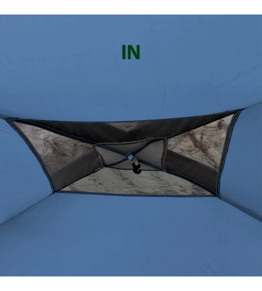 GAZEBO DA CAMPEGGIO BRUNNER "MEDUSA II" IN ACCIAIO E FIBERGLASS BLU 3X3 M