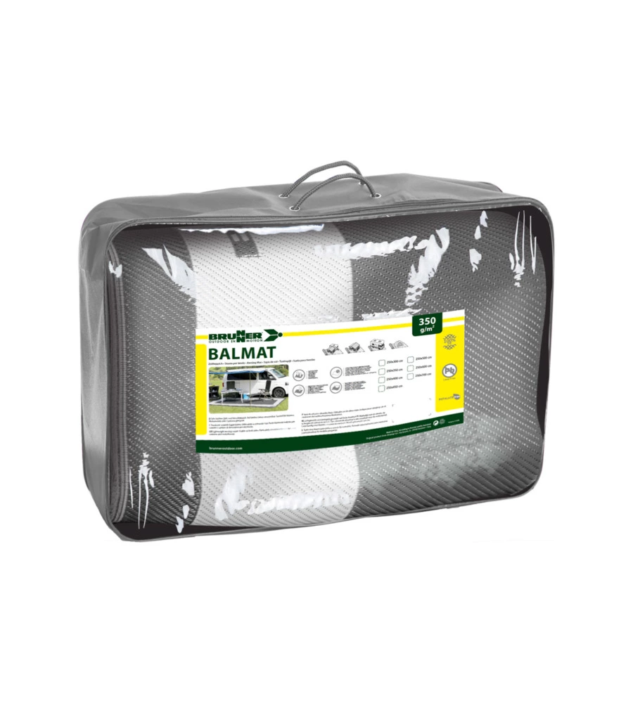 STUOIA DA CAMPEGGIO BRUNNER "BALMAT" ANTRACITE E GRIGIO 250X350 CM