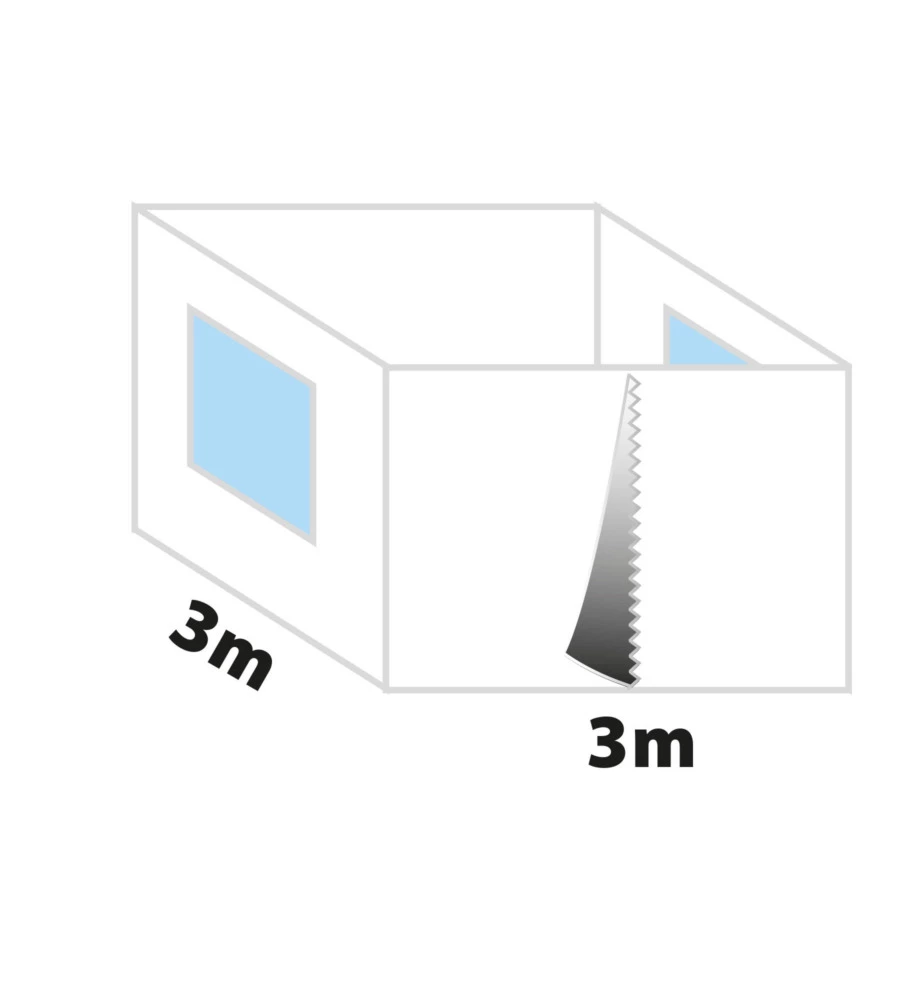 SET 4 PARETI LATERALI PER GAZEBO DA CAMPEGGIO "ZEBO ENJOY 2.0 E ZEBÒ ENJOY PRO" IN POLIESTERE BIANCO 3X3 M