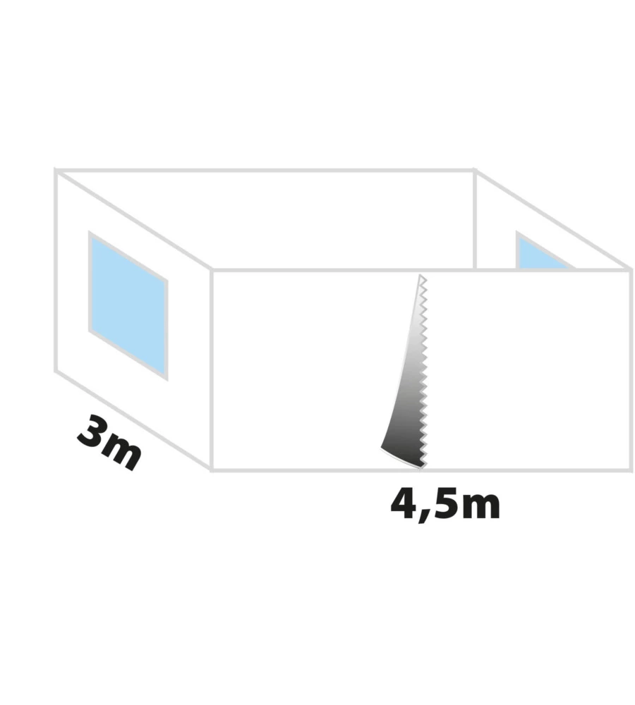 SET 4 PARETI LATERALI PER GAZEBO DA CAMPEGGIO "ZEBO ENJOY 2.0 E ZEBÒ ENJOY PRO BIANCO" IN POLIESTERE BIANCO 3X4,5 M