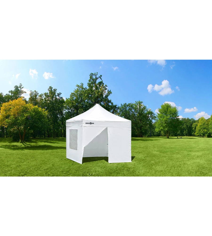 SET 4 PARETI LATERALI PER GAZEBO DA CAMPEGGIO "ZEBO ENJOY 2.0 E ZEBÒ ENJOY PRO BIANCO" IN POLIESTERE BIANCO 3X6 M