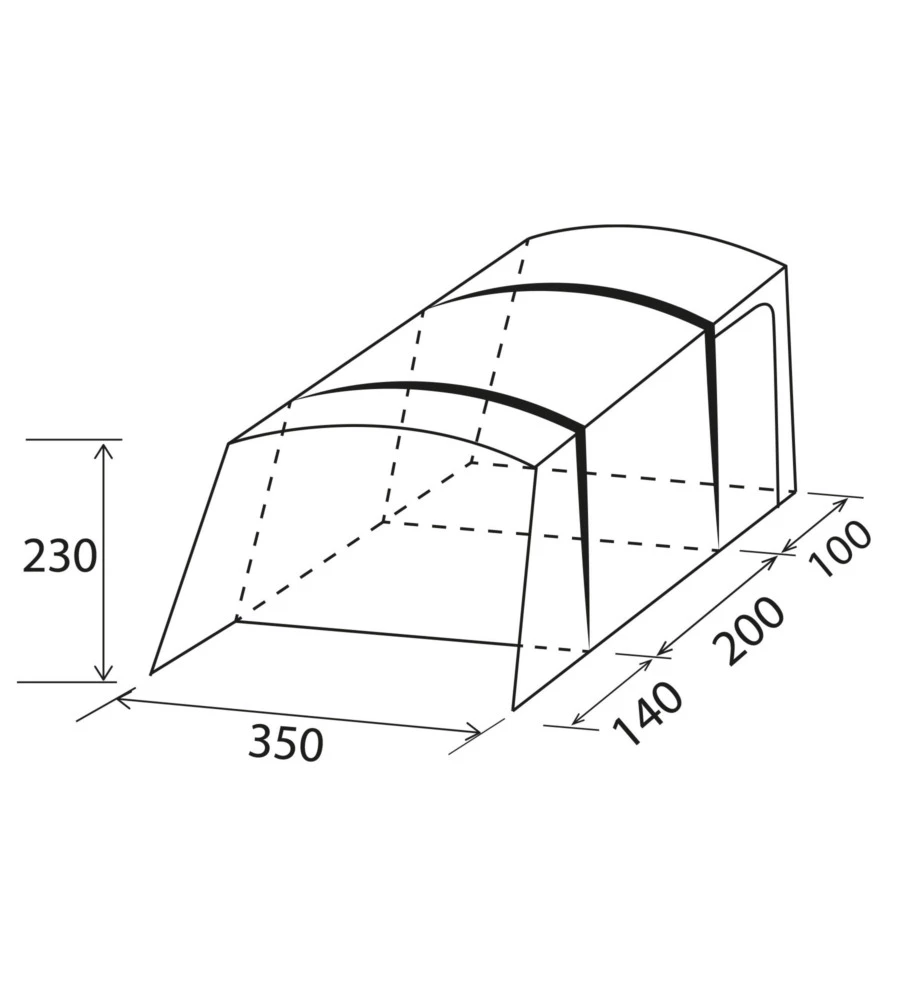 TENDA DA CAMPEGGIO PER VAN BRUNNER "ADVANTOURER" 440X350X230 CM
