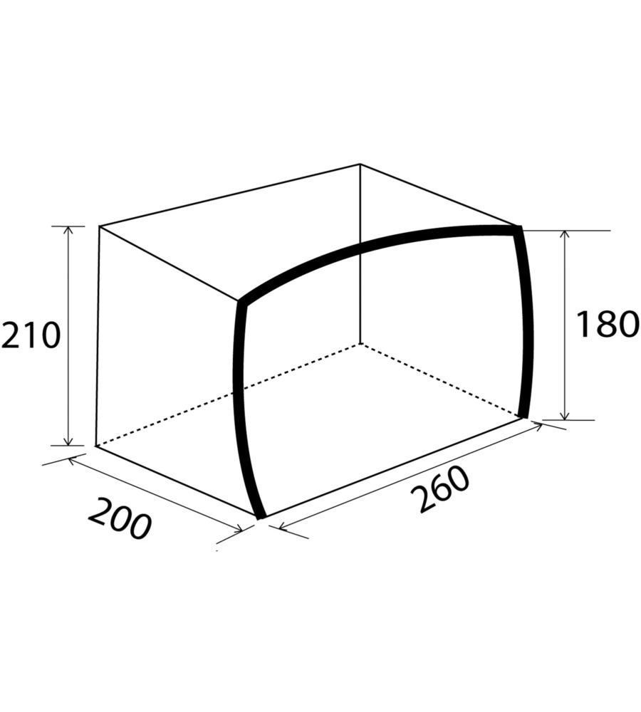 TENDA DA CAMPEGGIO PER CARAVAN BRUNNER "SKIA" 260X200X180/210 CM