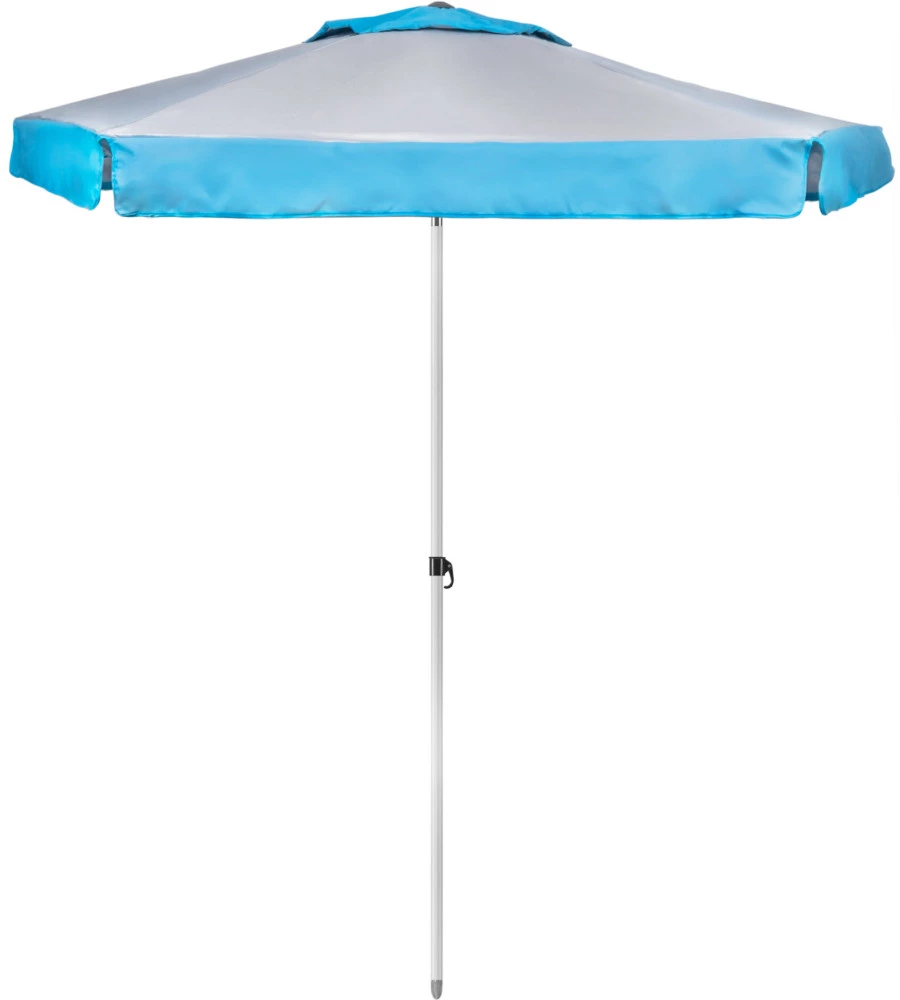 OMBRELLONE DA SPIAGGIA BRUNNER "SOLADO" IN ALLUMINIO E POLIESTERE AZZURRO DIAMETRO 200 CM