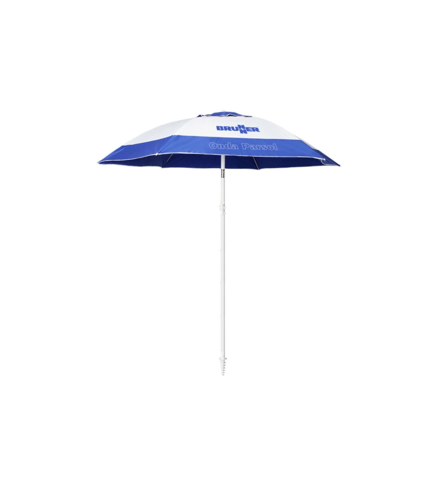 OMBRELLONE DA SPIAGGIA BRUNNER "ONDA PARSOL" IN POLIESTERE BIANCO E BLU, DIAMETRO 200 CM