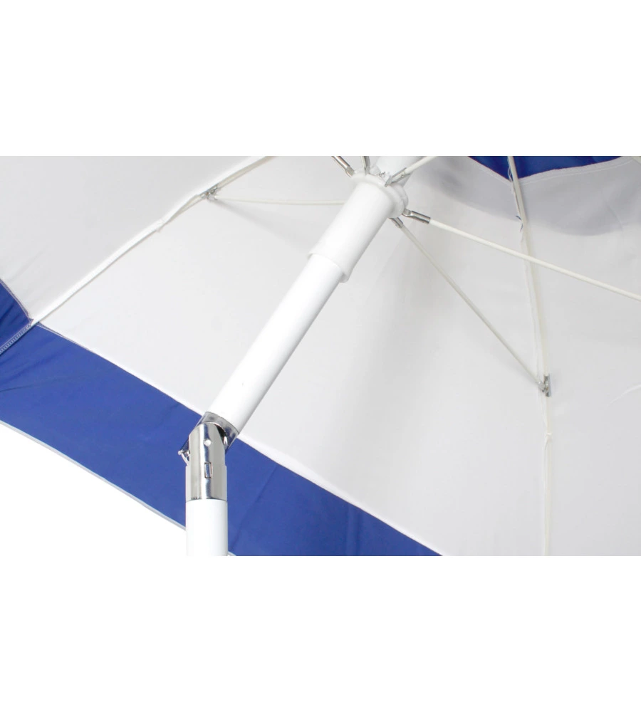 OMBRELLONE DA SPIAGGIA BRUNNER "ONDA PARSOL" IN POLIESTERE BIANCO E BLU, DIAMETRO 200 CM