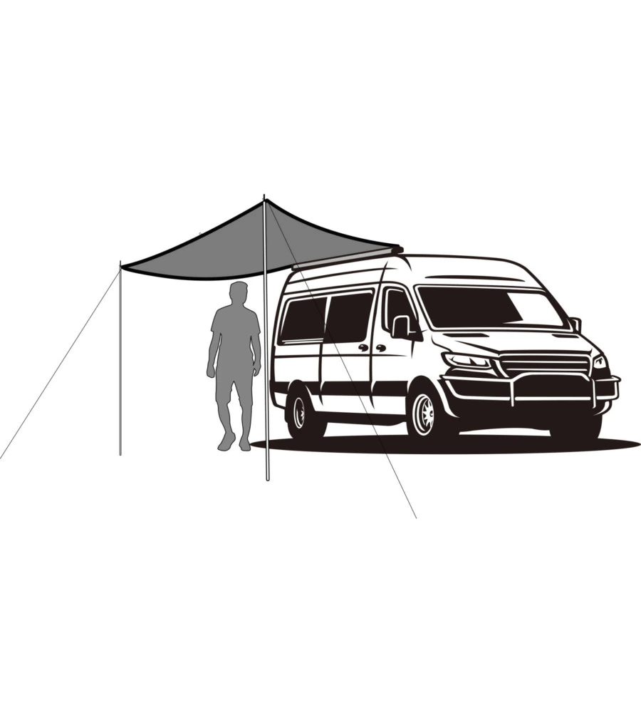 TENDALINO PARASOLE QUADRATA PER VEICOLI BRUNNER "DEFLECTOR QDR" IN POLIETILENE, 360X360 CM.