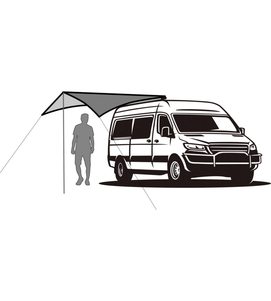 TENDALINO PARASOLE QUADRATA PER VEICOLI BRUNNER "DEFLECTOR QDR" IN POLIETILENE, 360X360 CM.