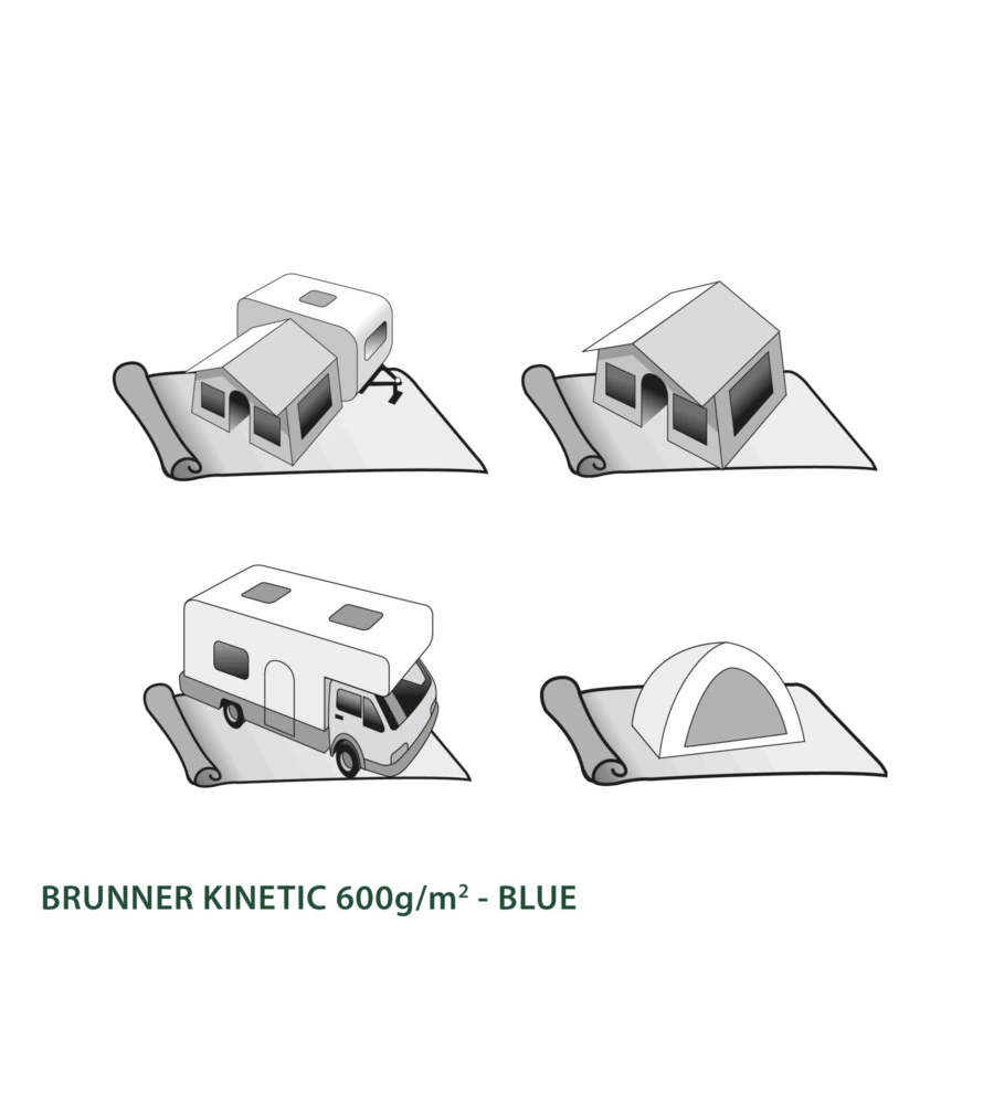 STUOIA DA CAMPEGGIO BRUNNER "KINETIC 600" BLU E GRIGIO 250X600 CM