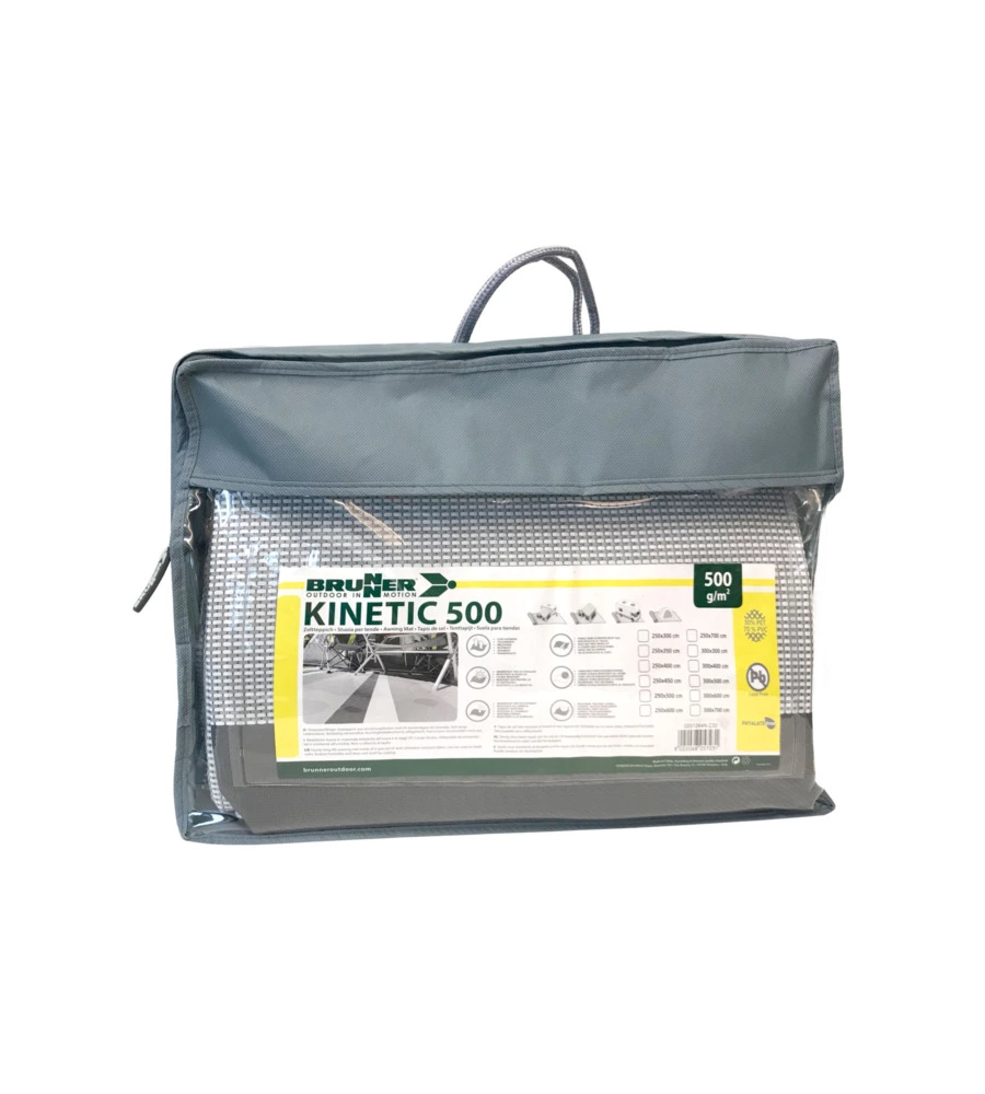 STUOIA DA CAMPEGGIO BRUNNER "KINETIC 500" A RIGHE GRIGIO 250X500 CM