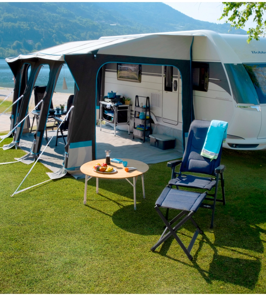 SEDIA DA CAMPEGGIO RECLINABILE BRUNNER "REBEL PRO LARGE"  IN ALLUMINIO E 3DURAFEEL BLU 54X45X125 CM