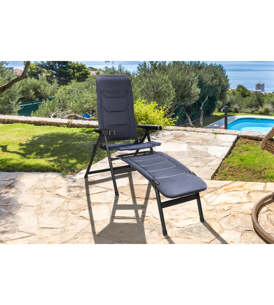 SEDIA DA CAMPEGGIO RECLINABILE BRUNNER "REBEL PRO MEDIUM"  IN ALLUMINIO E 3DURAFEEL BLU 48X46X123 CM