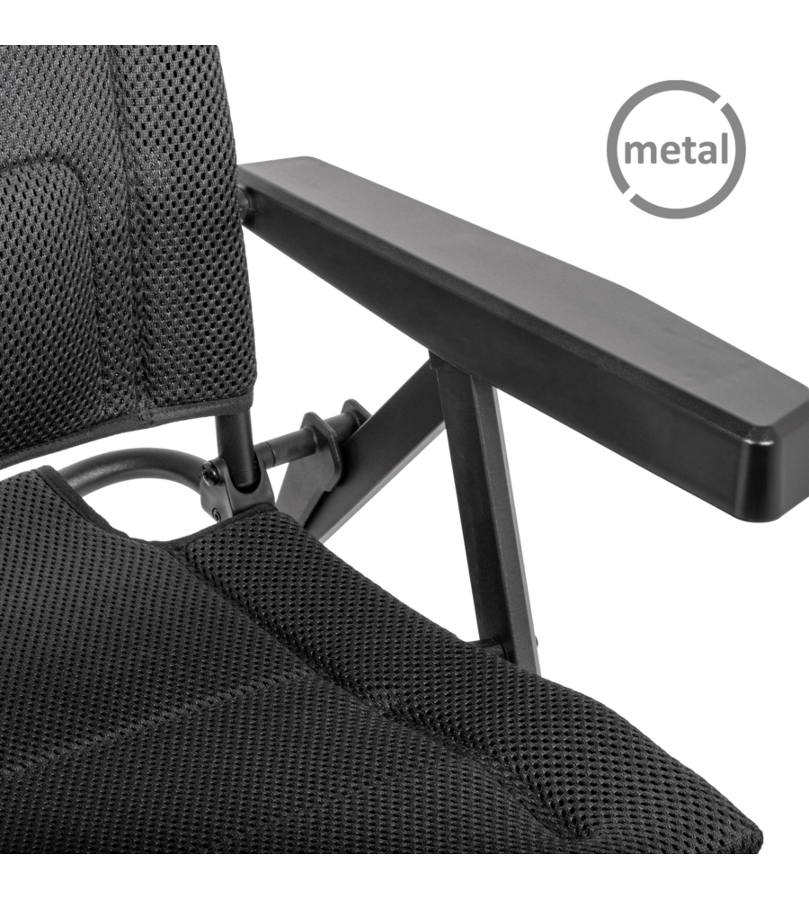 SEDIA DA CAMPEGGIO RECLINABILE BRUNNER "REBEL PRO MEDIUM" IN ALLUMINIO E 3DURAFEEL ANTRACITE 48x46x123 cm