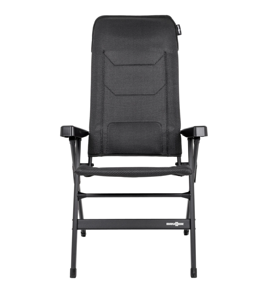 SEDIA DA CAMPEGGIO RECLINABILE BRUNNER "REBEL PRO MEDIUM" IN ALLUMINIO E 3DURAFEEL ANTRACITE 48x46x123 cm
