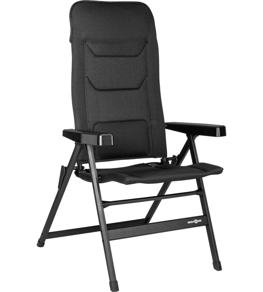 SEDIA DA CAMPEGGIO RECLINABILE BRUNNER "REBEL PRO SMALL" IN ALLUMINIO E 3DURAFEEL ANTRACITE 46x44x117,5 cm