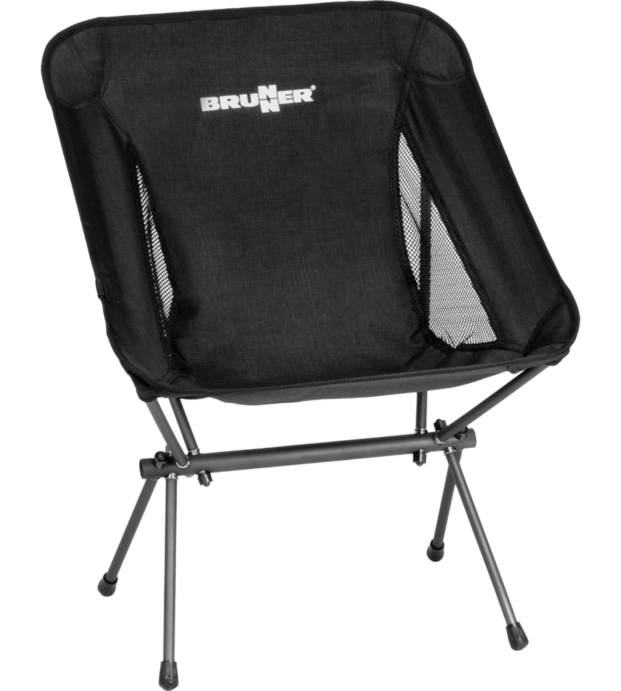 SEDIA DA CAMPEGGIO BRUNNER "ORBIT CHAIR L" IN ALLUMINIO E POLIESTERE GRIGIO E NERO 55X42X40/75 CM