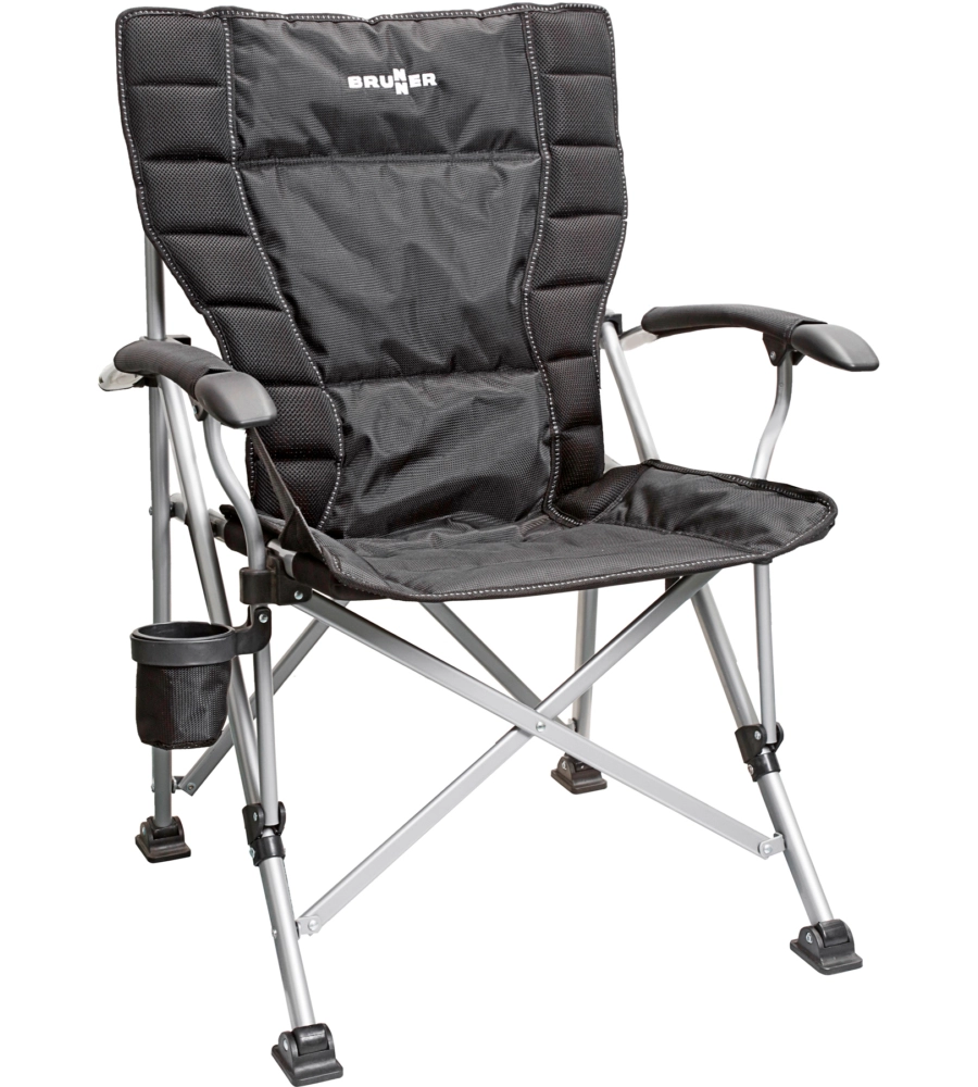 SEDIA DA CAMPEGGIO BRUNNER "RAPTOR NG 2.0" IN ACCIAIO E POLIESTERE NERO 51X44X48/90 CM