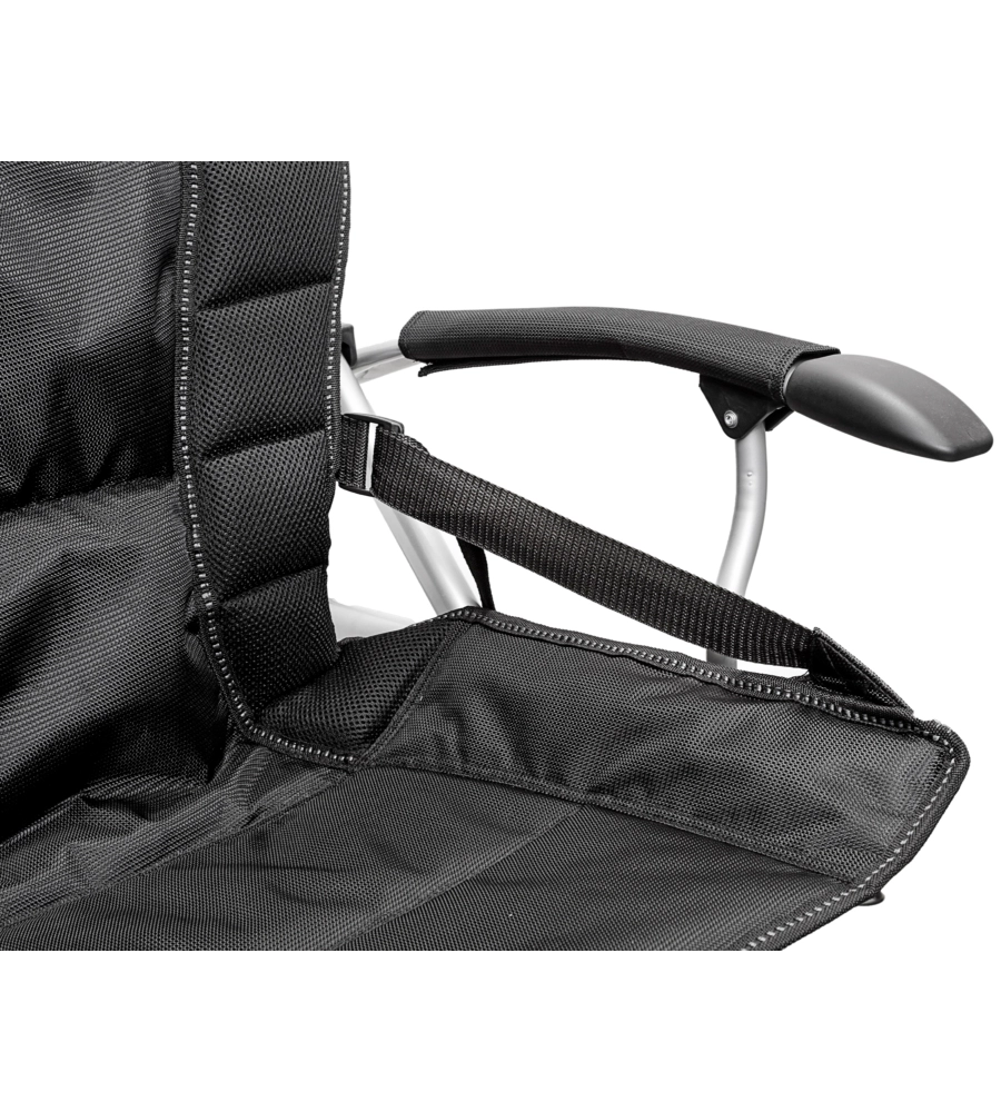 SEDIA DA CAMPEGGIO BRUNNER "RAPTOR XL" IN ACCIAIO E POLIESTERE NERO 65X63X110 CM